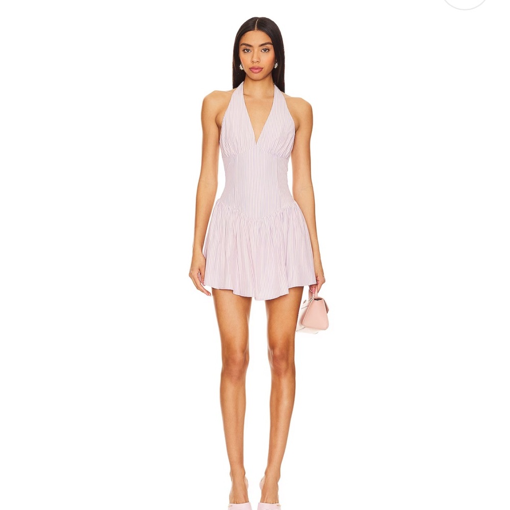 REVOLVE Light Pink Halter Mini Dress